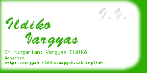 ildiko vargyas business card